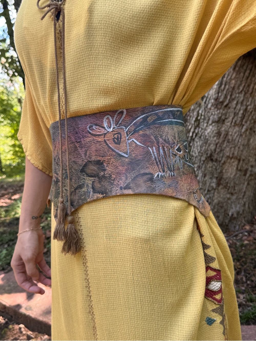 Women's Hand Painted and Signed By Artist Wearable Art Belt